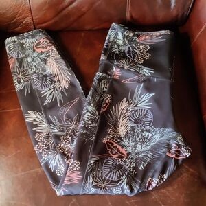 LegEnd Floral Print Leggings Side Pocket High Waist Size M